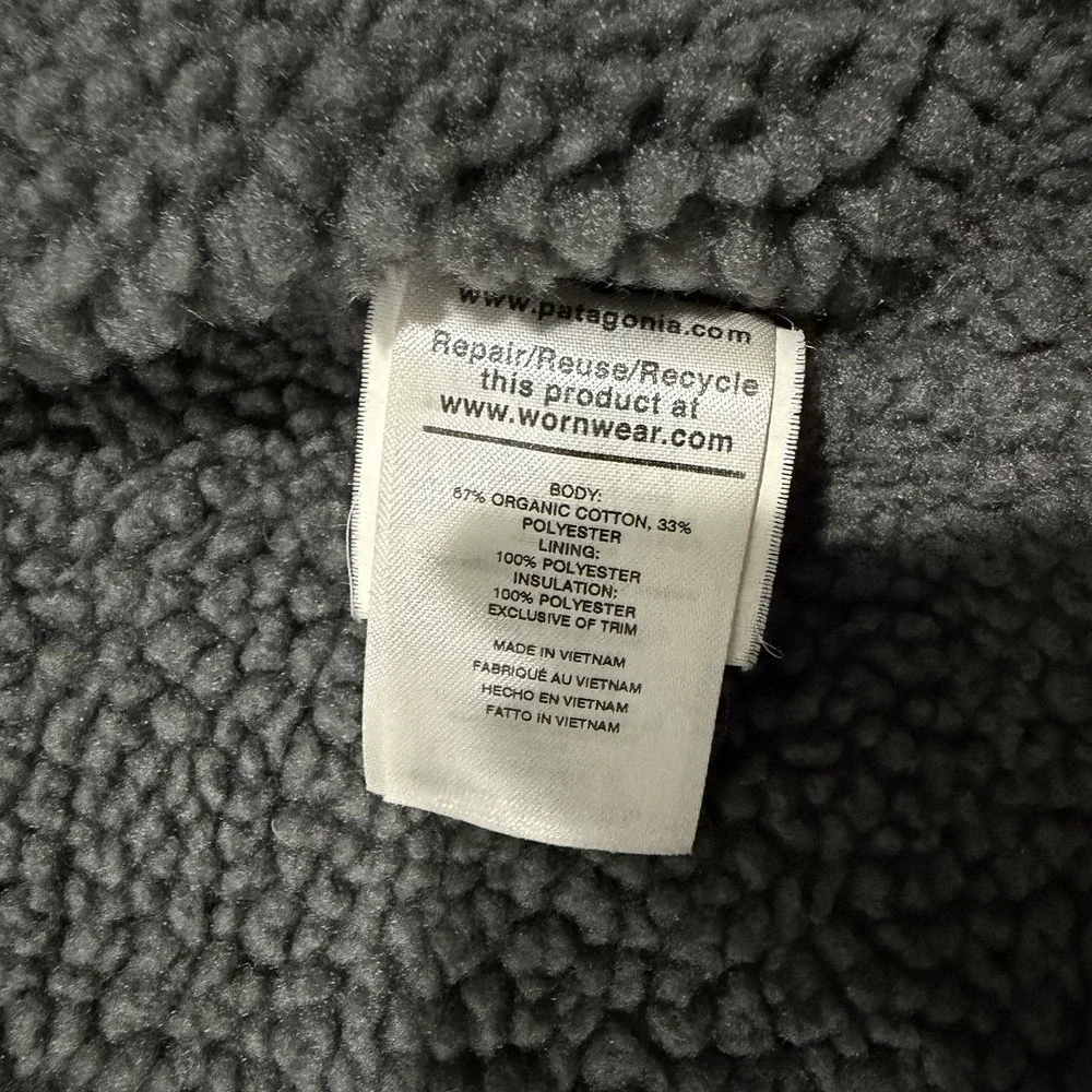 Patagonia Mens XL Maple Grove Canvas Jacket Fleece Lined Forge Grey Hood 26995